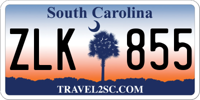 SC license plate ZLK855
