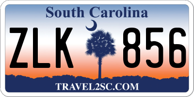 SC license plate ZLK856