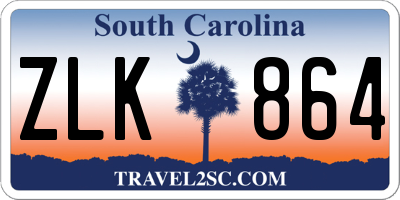 SC license plate ZLK864
