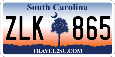 SC license plate ZLK865