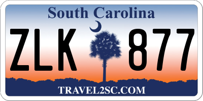 SC license plate ZLK877