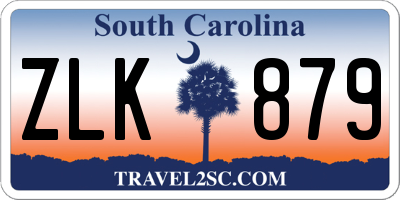SC license plate ZLK879