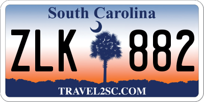 SC license plate ZLK882