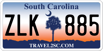 SC license plate ZLK885