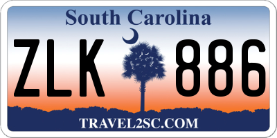 SC license plate ZLK886