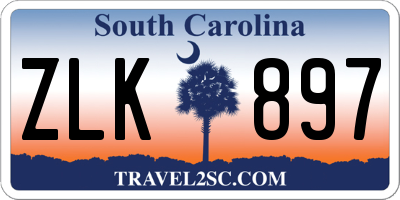 SC license plate ZLK897