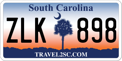 SC license plate ZLK898