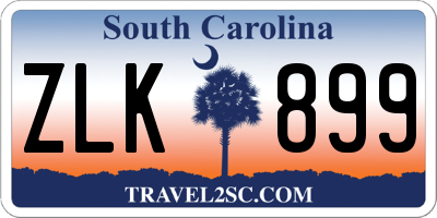 SC license plate ZLK899