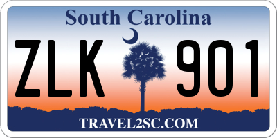 SC license plate ZLK901