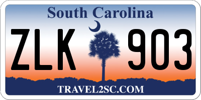 SC license plate ZLK903