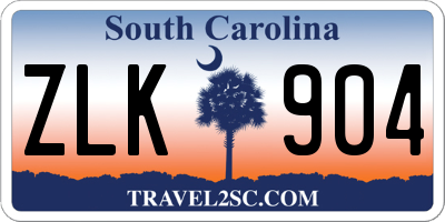 SC license plate ZLK904