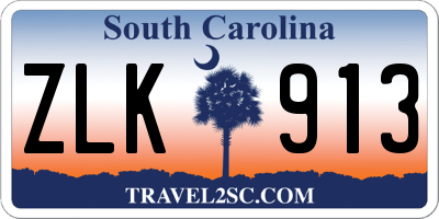 SC license plate ZLK913