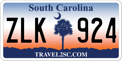 SC license plate ZLK924