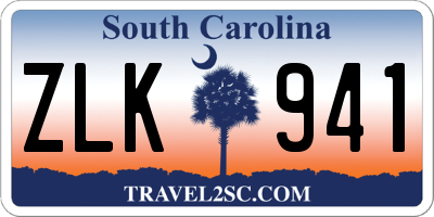SC license plate ZLK941
