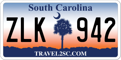 SC license plate ZLK942