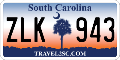 SC license plate ZLK943