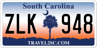 SC license plate ZLK948