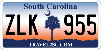 SC license plate ZLK955