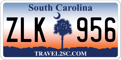 SC license plate ZLK956
