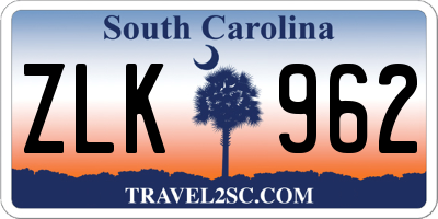 SC license plate ZLK962