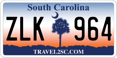 SC license plate ZLK964