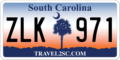 SC license plate ZLK971