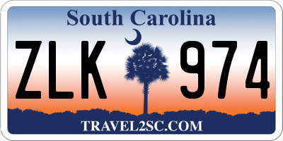 SC license plate ZLK974