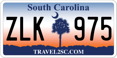SC license plate ZLK975