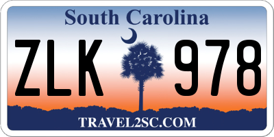 SC license plate ZLK978
