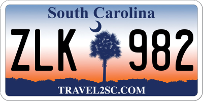 SC license plate ZLK982