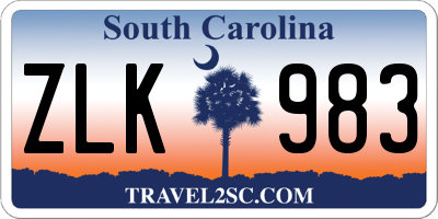 SC license plate ZLK983