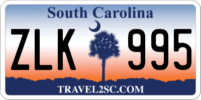SC license plate ZLK995