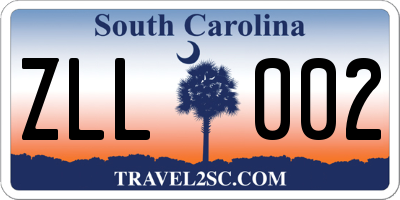 SC license plate ZLL002