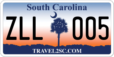 SC license plate ZLL005