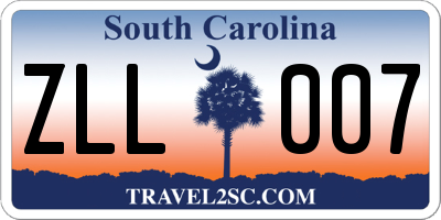 SC license plate ZLL007