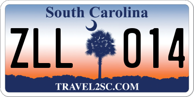 SC license plate ZLL014