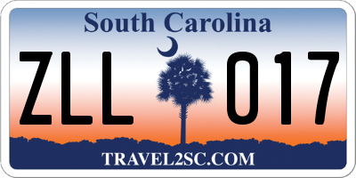 SC license plate ZLL017