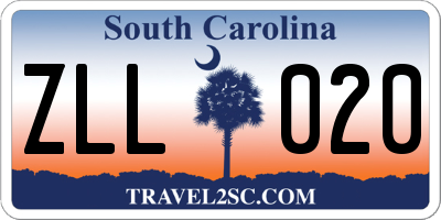 SC license plate ZLL020