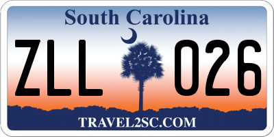 SC license plate ZLL026