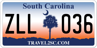 SC license plate ZLL036