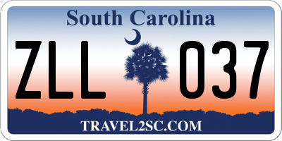 SC license plate ZLL037