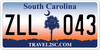 SC license plate ZLL043