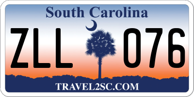 SC license plate ZLL076