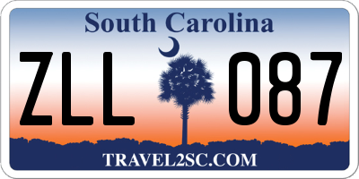 SC license plate ZLL087