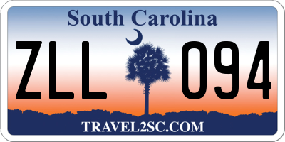 SC license plate ZLL094