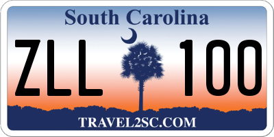 SC license plate ZLL100