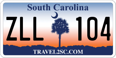 SC license plate ZLL104
