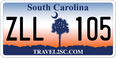 SC license plate ZLL105