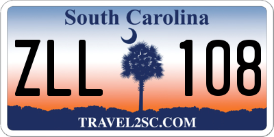 SC license plate ZLL108