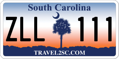 SC license plate ZLL111
